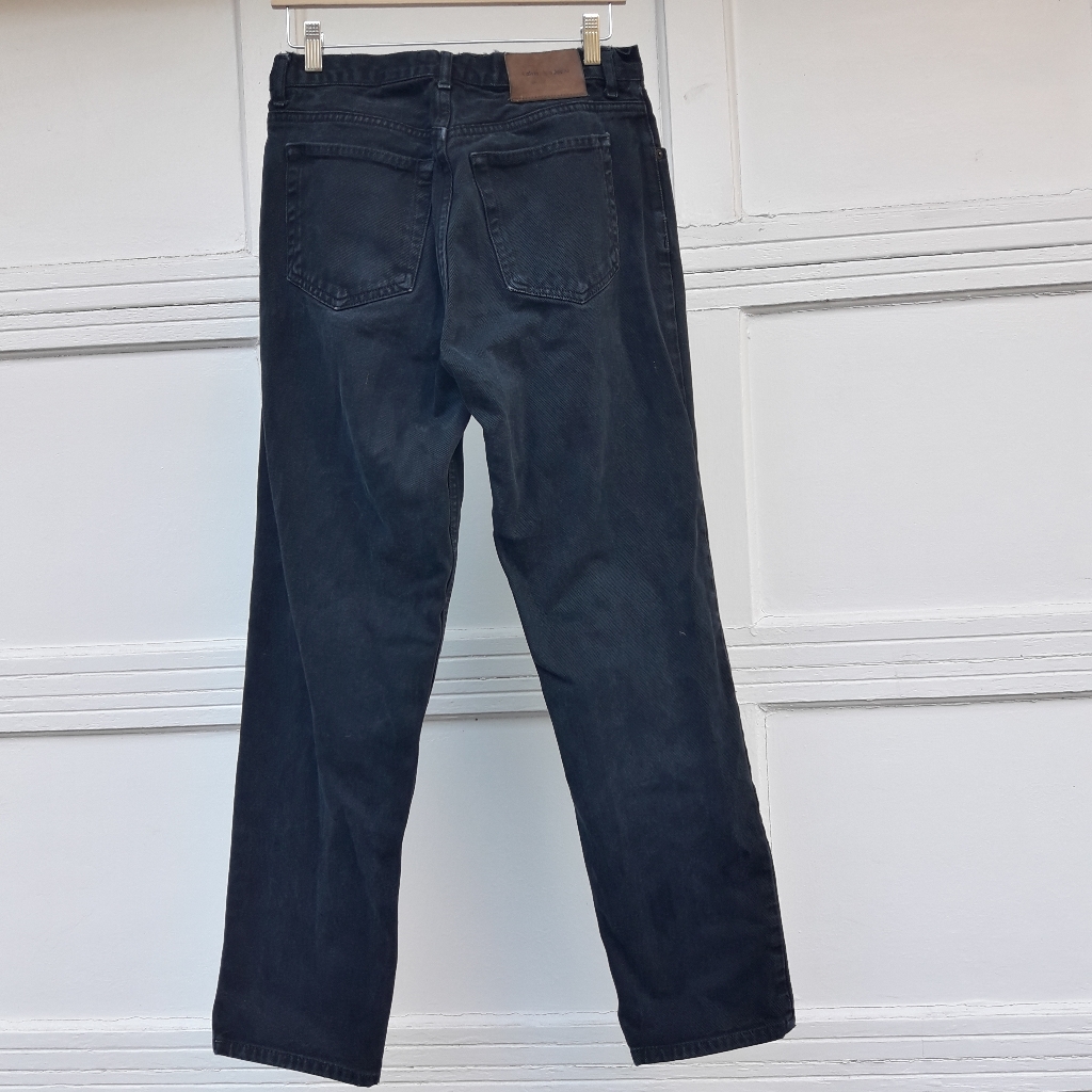 Vintage Calvin Klein Jeans Black Denim Cotton Mom Jeans Bootcut Straight Leg 32